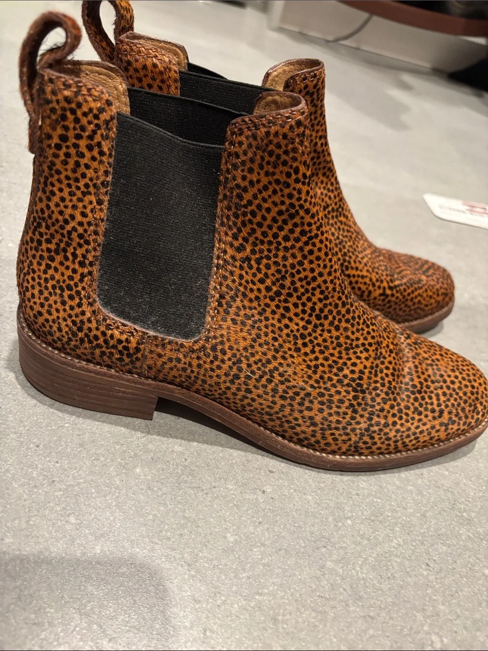 Madewell Brown and Black Cheetah Print Chelsea Booties